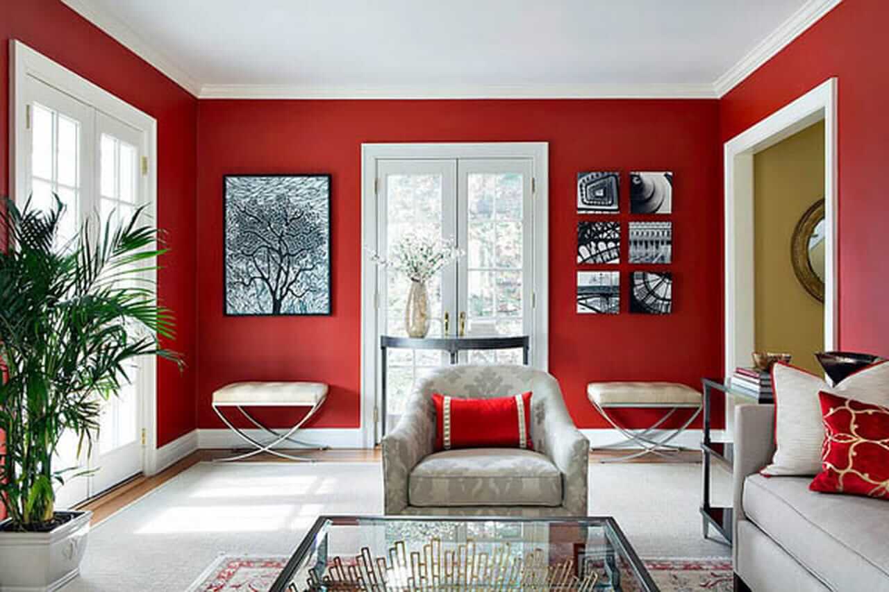 Màu sơn phòng khách đẹp hợp với người mệnh Hỏa